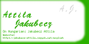 attila jakubecz business card
